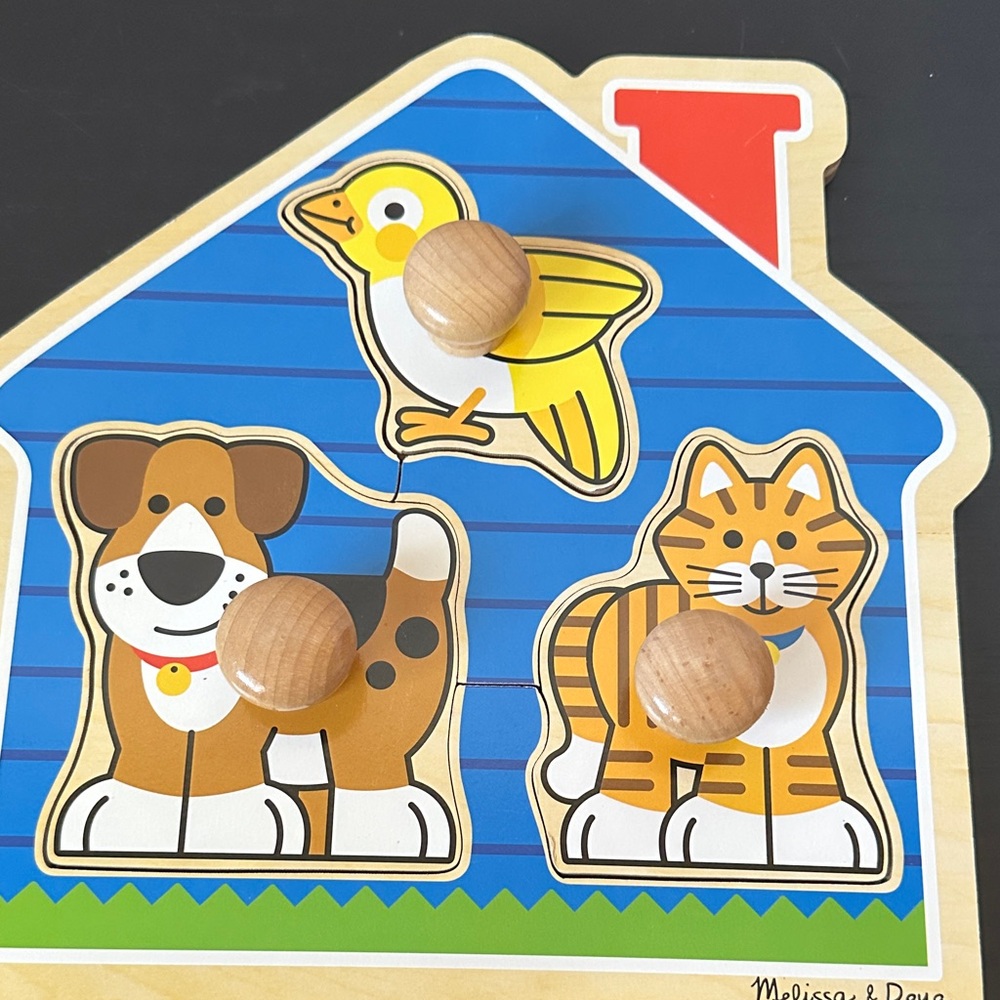 Melissa & Doug Jumbo Peg Wooden Pet Puzzle